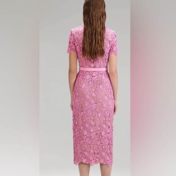 Self-portrait pink lace Midi dress - Picture 5 of 6